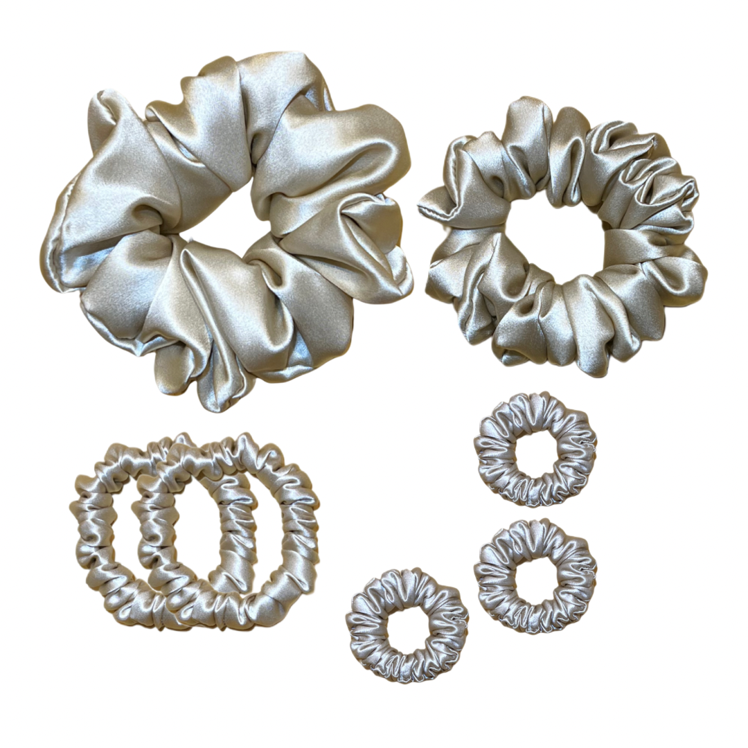 Full set of silk scrunchies