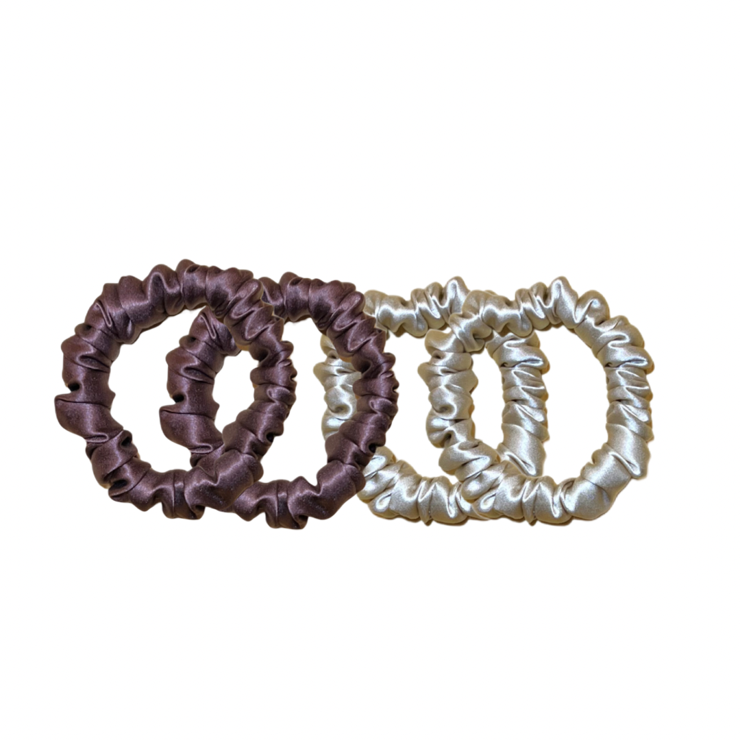 Skinny silk scrunchies