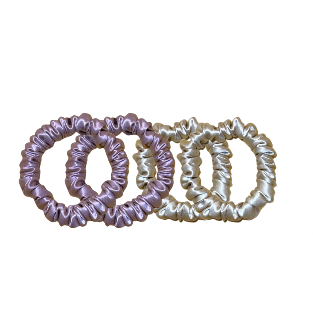 Skinny silk scrunchies