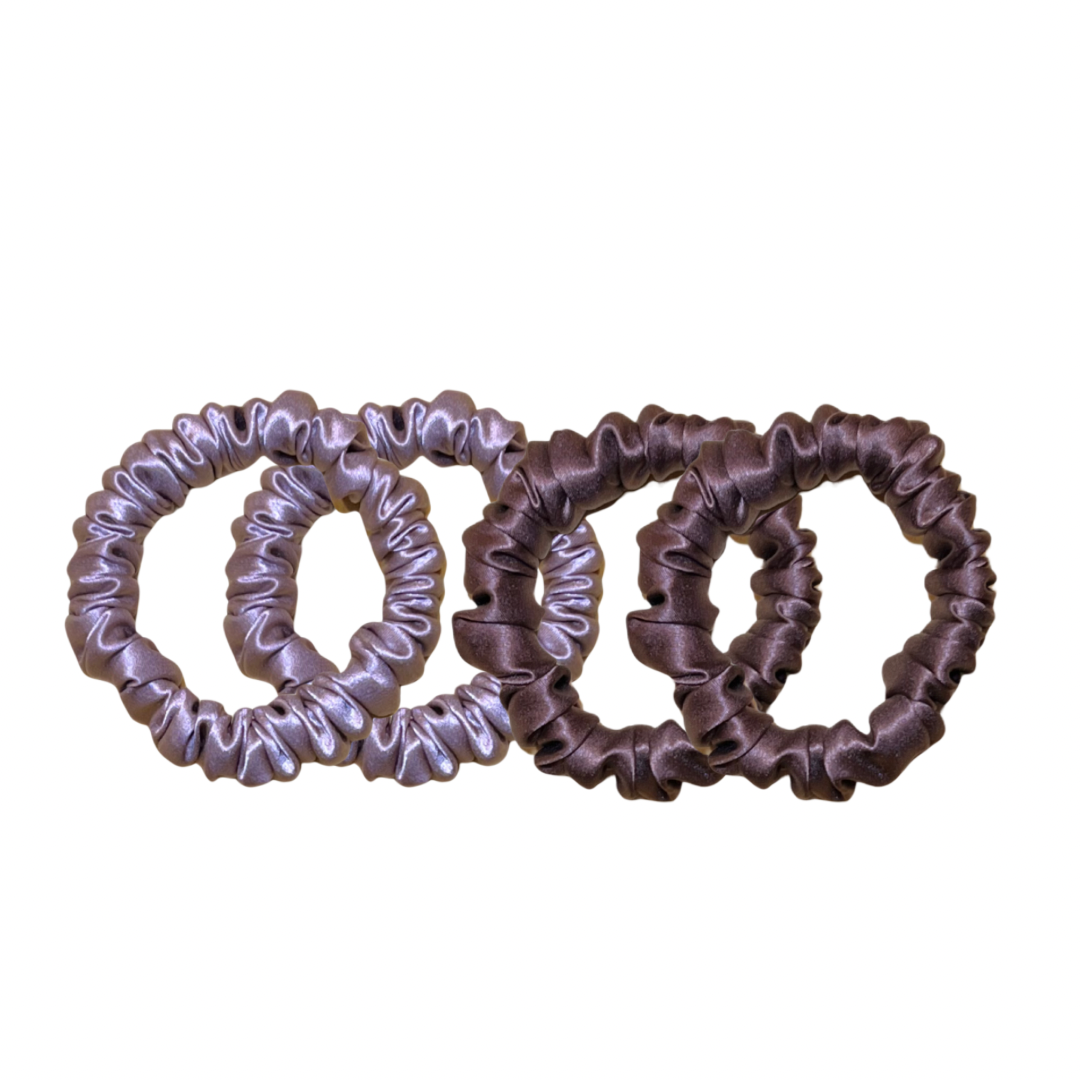 Skinny silk scrunchies