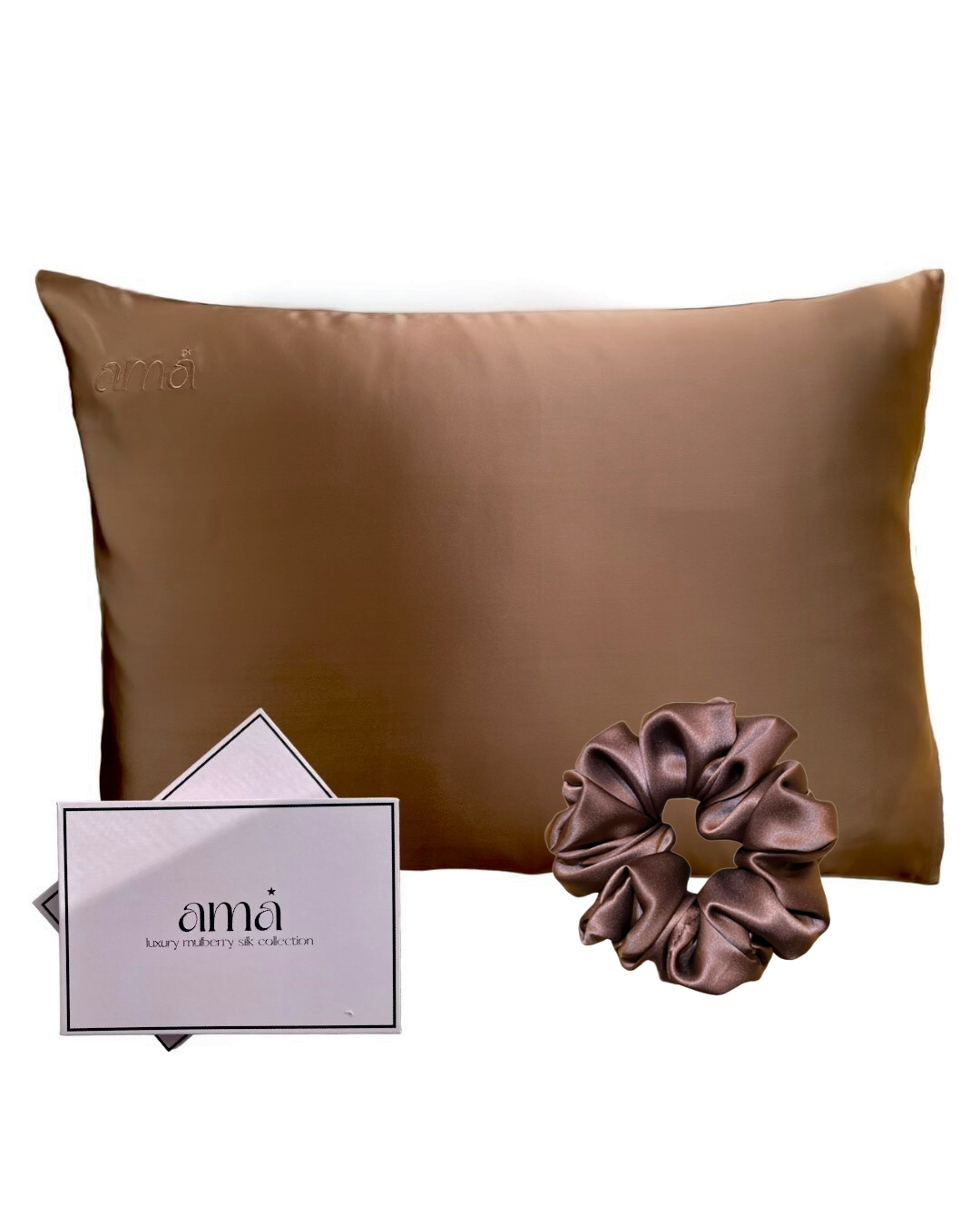 Silk pillowcase and scrunchie set