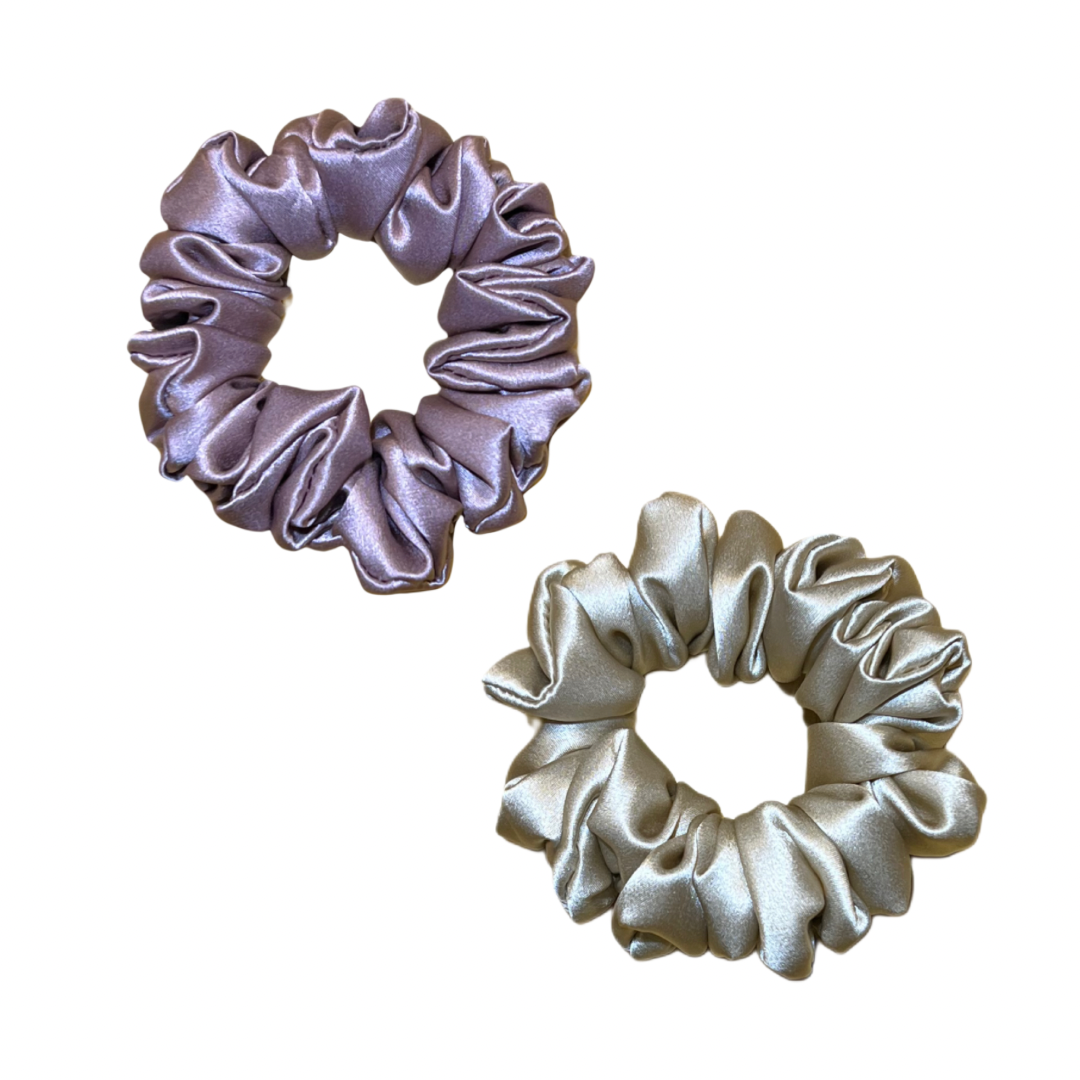 Medium silk scrunchies ( set of two)