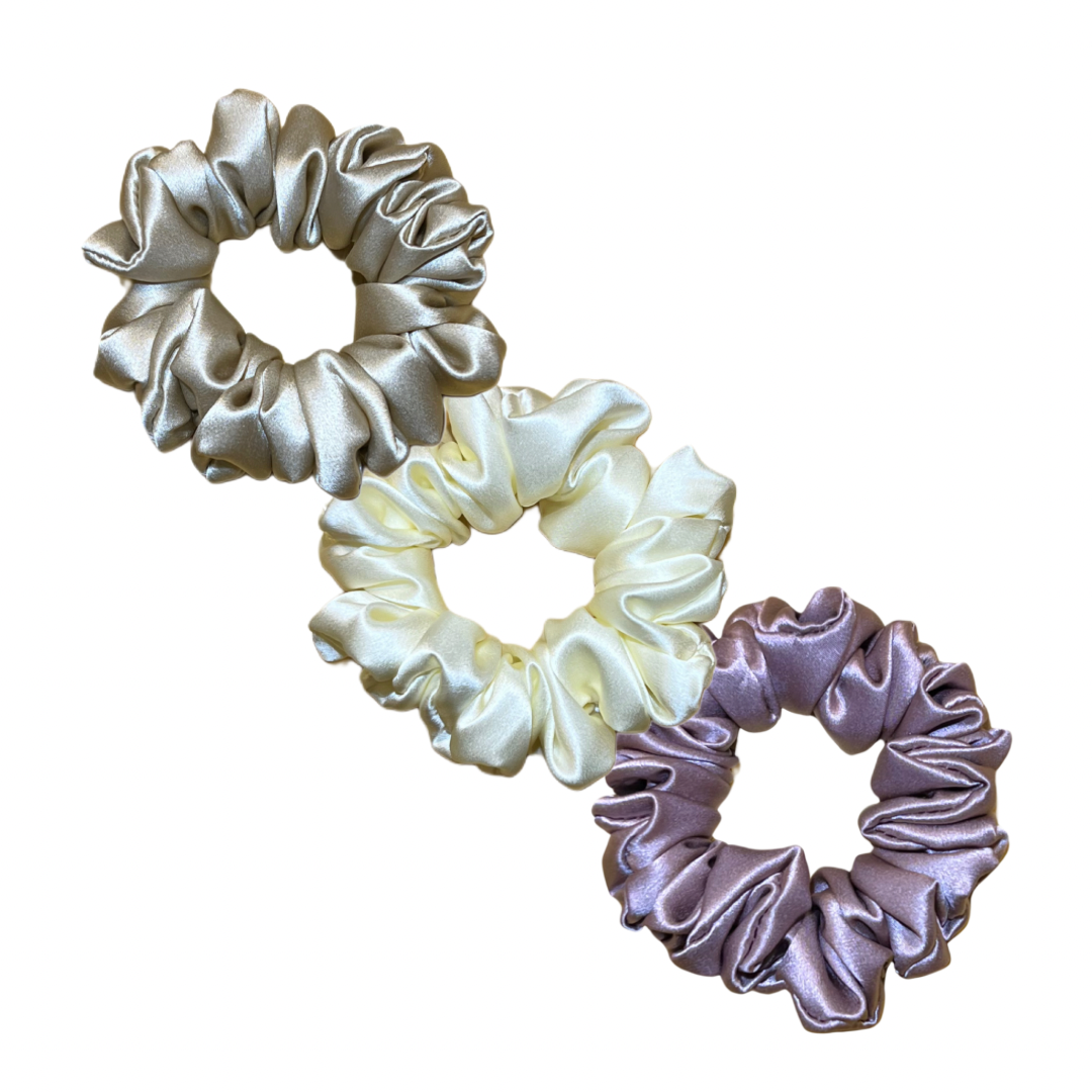 Medium silk scrunchies ( set of three)