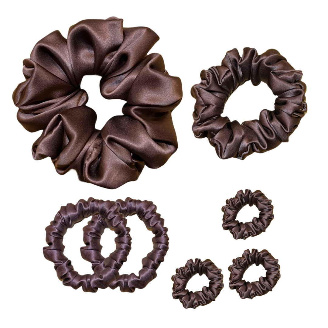 Full set of silk scrunchies